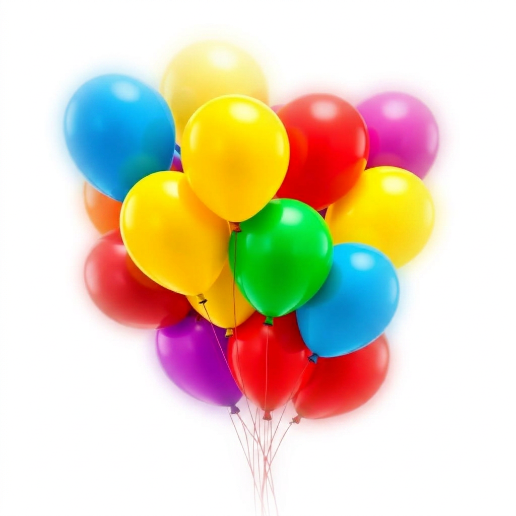 Exempel på en dålig bild: ballonger med vit bakgrund och mjuka, urblekta kanter